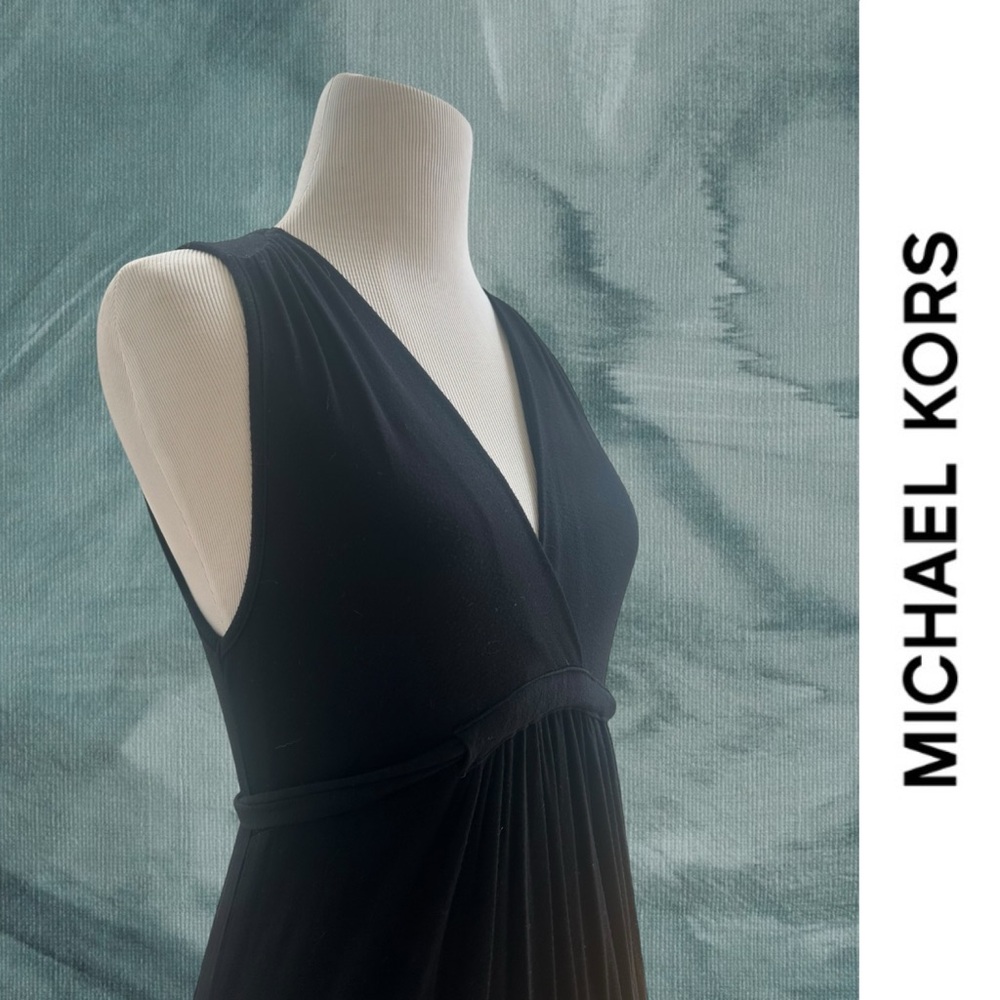 Michael Kors Black Empire Waist Jersey Dress, Size XS, MSRP $128 - Picture 2 of 6